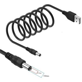 Resim Usb 5v To 5.5x2.1mm Adaptör Çevirici Kablo 1.8 Metre Güç Kablosu Kamera Tablet Cep Telefonu 