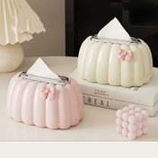 Resim 1/2 adet Yaratıcı Tasarım Dahili Yaylı Mendil Kutusu, Kolay Çekme, Minimalist Tarz, Balkabağı Şeklinde Mendil Tutucu, Yemek Odası, Mutfak, Oturma Odası, Tuvalet Masası için Uygun 