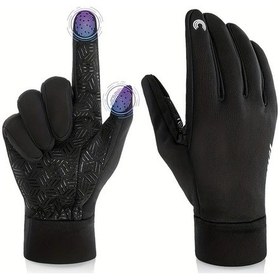 Resim Turcoshop11 Rıgwarl Siyah S Kışlık Bisiklet Eldiveni Reflektif Çift Parmak Silikon 