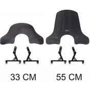 Resim GP Kompozit SYM Fiddle 2024 Uyumlu Elcikli Ön Cam Füme 55 cm 
