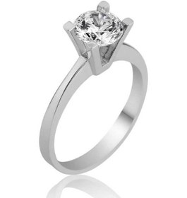 Resim Gümüş Tek Taş Bayan Yüzük (551169705) 