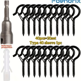 Resim Güvenlik kilidi bulunan FBENDRIX 40 adet Ağır Hizmet Tipi Metal Q-Şekilli saç tokası - Bitkiler, Aydınlatma ve Kuş Besleyicileri için Paslanmaz Vida saç tokası - İç/Dış Mekan Kullanımı, 20 adet Vida + 20 adet Somun, Bitki Kuş Besleyici Askıları | QShape Tasarımı | Dayanıklı Metal saç tokası, Bitki Kuş Besleyici Aksesuarları 