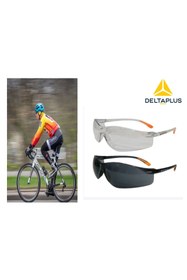Resim Delta Plus Bisikletçi Gözlüğü UV Korumalı Çizilmez Kaymaz Saplı Füme Ve Şeffaf Lens 2'li 