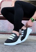 Resim Rozero Shoes RZR029 Siyah Beyaz Kalın Taban Casual Erkek Ayakkabı 