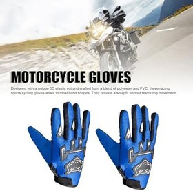 Resim Motorsiklet Rüzgar Geçirmez Eldivenler, 1 Çift Evrensel Boy Soğuk Hava Termal Eldiven, Kayak, Bisiklet, Koşu Için, Erkek Kadın, Mavi 