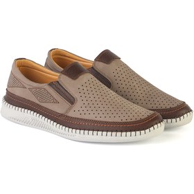 Resim ERN SHOES Erkek Kum Rengi %100 Hakiki Deri Hafif Yumuşak Rahat Tam Ortopedik Yazlık Ayakkabı 