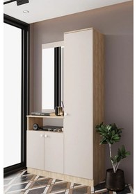 Resim Evora 8 Modern Portmanto Askılı Vestiyer Vizon - Lefkas Vizon 