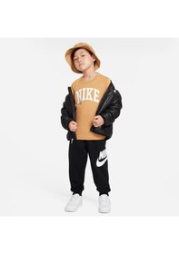 Resim Nike Club Little Jersey Knit Çocuk Hardal Pamuklu T-shirt Hardal 