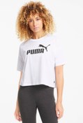 Resim ESS Cropped Logo Tee Beyaz Kadın Kısa Kol T-Shirt Puma