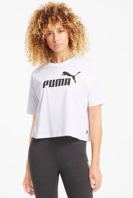 Resim ESS Cropped Logo Tee Beyaz Kadın Kısa Kol T-Shirt 