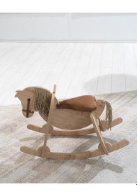 Resim Ahşap Sallanan At- Sallanan Çocuk Bebek Oyuncak, Montessori Çocuk Aktivite Montessori 