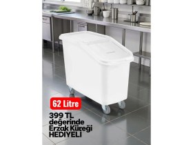 Resim Ztf Global Trade Gastroplast Gıb-03 , 62 Litre Hacimli Erzak Arabası ( 399 Tl Değerinde Polikarbon Kürek Hediyeli ) Un Arabası ,şeker Arabası, Bakliyat Arabası, Hamur Teknesi, Hamur Pasası 