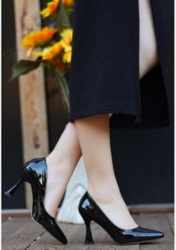 Resim Sepet365 Ulba Siyah Rugan Stiletto Ayakkabı Renkli 