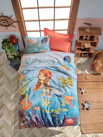 Resim Cotton Box Junior Ranforce Nevresim Takımı Mermaid Mercan Tek Kişilik 