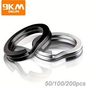 Resim 50/100/200 Adet Ağır Hizmet Balıkçılık Ayıraç Halkaları - Döner Kanca Bağlantıları, Paslanmaz Çelik (14.97KG-54.88KG Kapasite), Tuzlu ve Tatlı Su İçin Uygun, Yemler, Spinnerlar ve Plunking Ekipmanlarıyla Uyumlu - Profesyonel ve Amatör Balıkçılar için İdeal, Kompakt Tasarım, Yüksek Kaliteli Yüzey İşlemi, Dayanıklı Bağlantı Elemanları, Sağlam Yapı, Açık Hava Sporcuları 