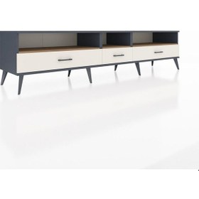 Resim Hyperion Tv Ünitesi 3 Raflı 3 Çekmeceli 220x44x51 Antrasit-çam/aytaşı Atlas Çam/aytası - Antrasıt 
