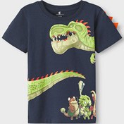 Resim Name İt Lacivert Erkek Bebek Bisiklet Yaka Kısa Kollu Baskılı T-Shirt 13215497 