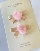 Resim Mini Pompom Hair Clips Begie 