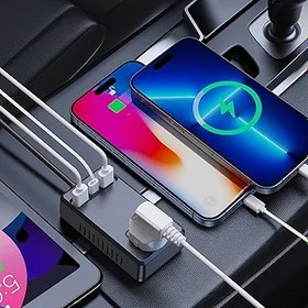 Resim Dubbulon Araç İçin İnvertör - 220V Araç Şarj İnvertörü | Termal Batarya Adaptörü Taşınabilir Şarj Cihazı Karavan Kamyon Seyahat Laptop Araç 