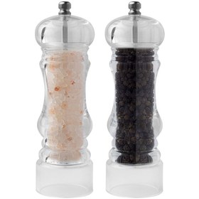 Resim Kitchen Design Lab Akrilik Baharat Öğütücüsü, 14 Cm 2 Adet, Tuz Karabiber Değirmeni Öğütücü 