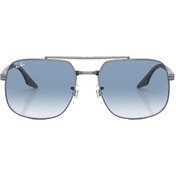 Resim RAY-BAN 3699 004/3F 56 Erkek FÜME Köşeli Çerçeve Güneş Gözlüğü 