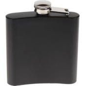 Resim Siyah 6 Oz Çelik Cep Içki Kanyak Matarası 