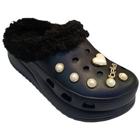 Resim Akınal Bella E428 Z 0017 Kadın Taşlı İçi Tüylü Terlik Siyah 