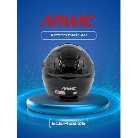 Resim Arwic Kask Çene Açılır AR935 Parlak Siyah 