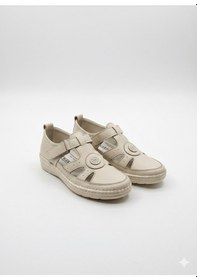 Resim Voyager Kadın Yanları Açık Rahat Günlük Deri Casual Ayakkabı Z520 Ekru 