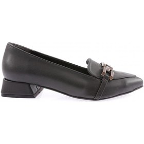 Resim Dgn 015 Kadin Sivri Burun Demir Aksesuarli Babet K015-1217-R1534 Siyah 