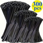 Resim 300 adet Siyah Naylon Fermuarlı Bağlar - Ayarlanabilir, Kendini Kilitleyen, Su Geçirmez ve Kaymaz - 10/15/20cm - Dış Mekan, Kablo, Bahçe ve Ev Paketleme için İdeal, Güvenli Bağlar | Ayarlanabilir Fermuarlı Bağlar | Dayanıklı Plastik 