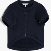 Resim Şardonlu Fermuarlı Arkası Baskılı Köpek Sweatshirt 