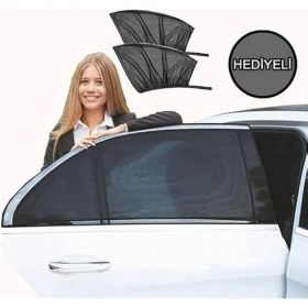 Resim Yan Cam Güneşlik Perdesi Cam Filmi Perde 2 Adet Güneş Geçirmez Aracın Içini Göstermez Perde 
