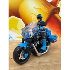Resim Scntoys Oyuncak Polis Motorsiklet Sesli Işıklı Kutulu Oyuncak Motor Adamlı Motor Mavi Polis Motoru Oyuncak 
