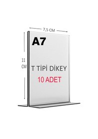Resim Heroglas 10 Adet A7 T Tipi Dikey Masa Üstü Şeffaf Pleksi / Föylük-fiyatlık-menü-broşürlük 