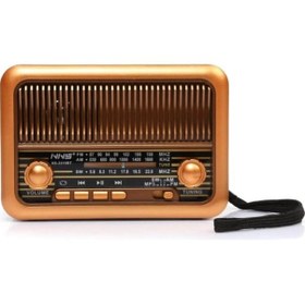 Resim Ahşap Nostaljik Görünümlü Bluetoothlu Usb-sd Card Mp3 Çalar Radyo Müzik Kutusu 3315 