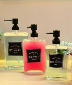 Resim Makri Home 350 Ml+500 Ml+750 Ml Üçlü Modern Ve Şık Tasarım Cam Sıvı Sabunluk Seti Beyaz 