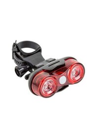 Resim Bisiklet Güçlü Arka Stop Optik Camlı 3 Fonks. Su Geçirmez Kırmızı - Siyah 