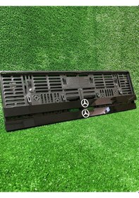 Resim Kabartma Mercedes Beyaz Logolu Araba Plakalık 