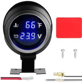 Resim Geeroyoo 2'li 1 Arada Evrensel Araç Dijital Göstergesi: Su Sıcaklık Ve Voltmetre 9-36v 1/8npt Sensörlü Kamyon Suv Karavan Jzr-gy 