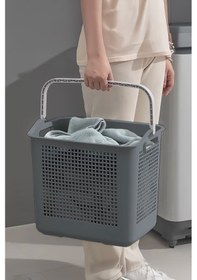 Resim İronika Samba Kirli Temiz Çamaşır Sepeti Çok Amaçlı Oyuncak Sepeti - Antrasit Antrasit 