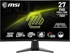 Resim MSI 27" MAG 27C6F Gaming Monitör, FHD, 16:9 Curve 1500R, Rapid VA 180Hz 1ms, Adaptive-Sync 