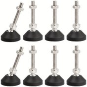 Resim Dashanshop 8 Parça M8 X 50mm Siyah Ayarlanabilir Mobilya Sehpa Leveling Ayağı Döner Tekerlekli 