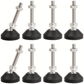 Resim Dashanshop 8 Parça M8 X 50mm Siyah Ayarlanabilir Mobilya Sehpa Leveling Ayağı Döner Tekerlekli 
