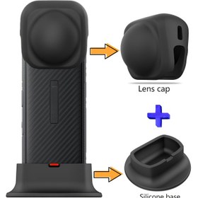 Resim Sportif Kamera Koruma Seti 2'li, Taban + Lens Kapağı, Silikon Malzeme, Temizlemesi Kolay, INSTA 360X4 için Uygun 
