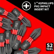 Resim 25mm Tungsten Çelik Manyetik Elektrikli Tornavida Ucu, Güçlü Kaymaz Altı Shank, S2 Çelik, PH2 Darbe Ekleme, Metal Yüzeyler için, Paslanmaz, Montaj Gerektirmez - NEWSHARK 