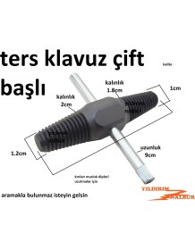 Resim Ctn Paltava Klavuz Ters Diş Açma Kılavuzu Çift Başlı Kollu Duble Büyük Boy Tesisatçı Klavuz Musluk Kırılma Söa 