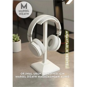 Resim Marsel Dizayn Dekoratif Gamer Kulaklık Standı - Kulaklık Tutucu - Beyaz - Kış Temalı Anahtarlık Hediyeli - 24 cm 