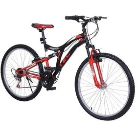 Resim Belderia Tec Master 26 Jant 21 Vites Çift Amortisörlü Dağ Bisikleti 48 Cm Siyah / Kırmızı Siyah - Yeşil 