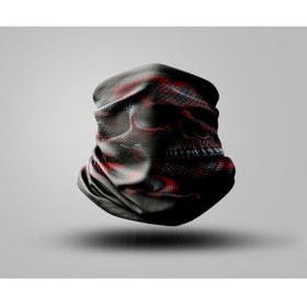 Resim Buffalo Snake Tasarımlı Motorcu Buff Maske Outdoor Boyunluk Unisex Bandana 